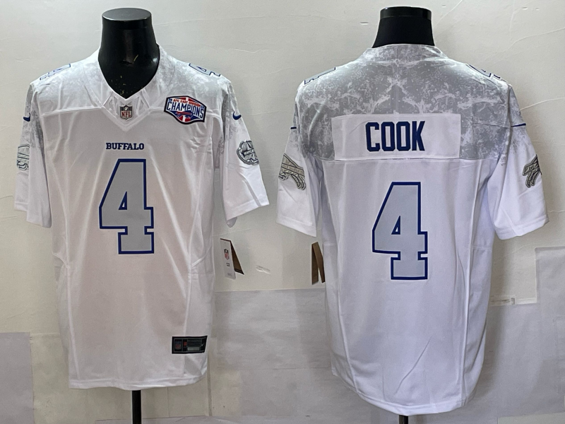 Men Buffalo Bills 4 Cook Nike White 2025 Rivalries Collection Limited NFL Jersey 003
